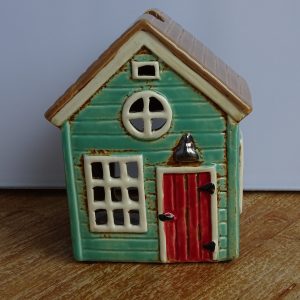Village Pottery waxinelichthouder zomerhuisje groen