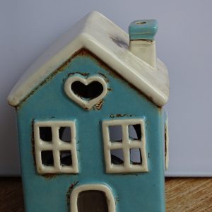 Aqua hartvormig mini huisje