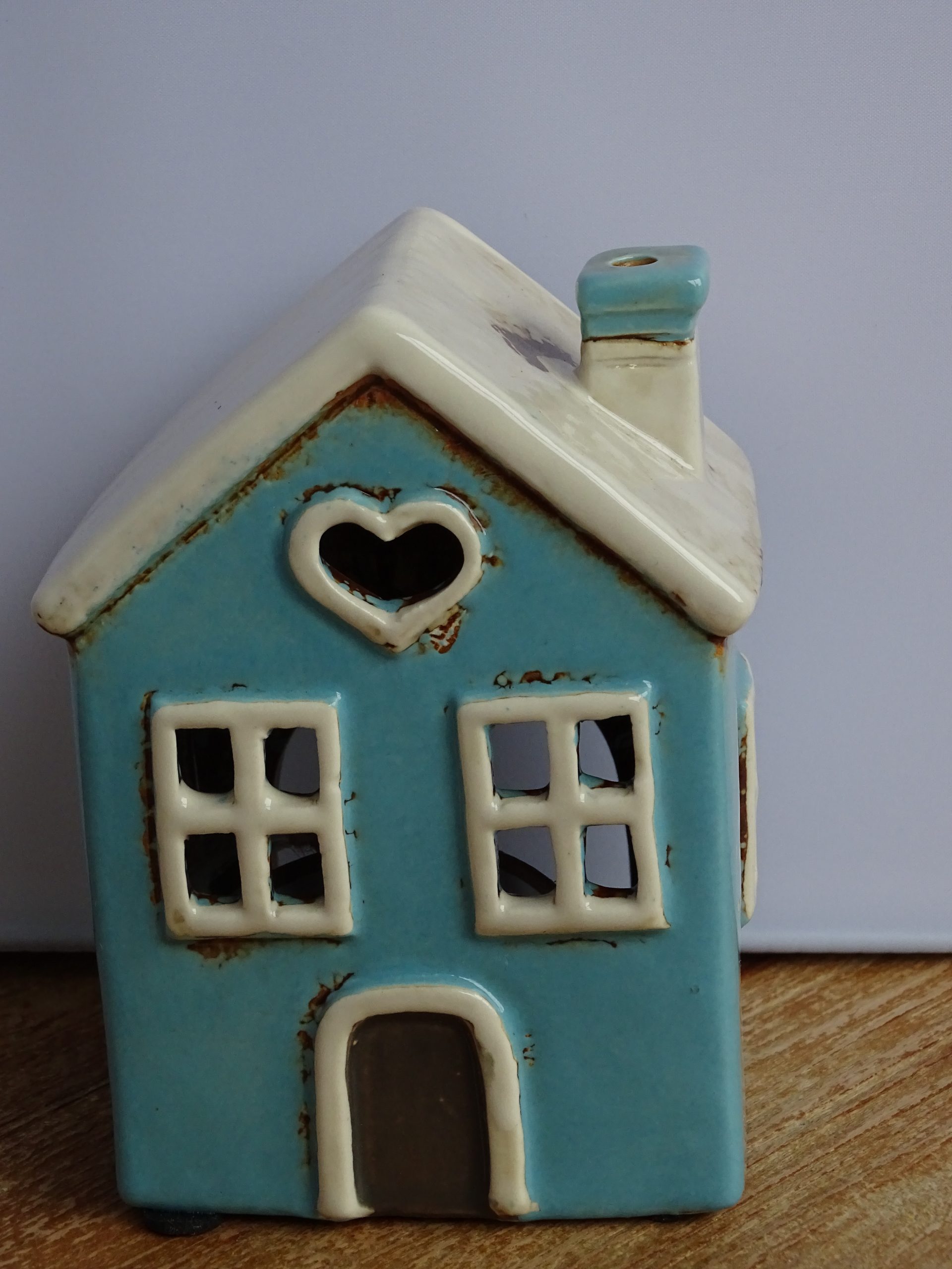 Aqua hartvormig mini huisje